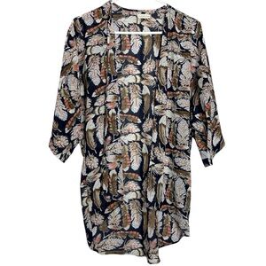 Rachel & Chloe Open front feather kimono women’s size small sheer‎ lightweight